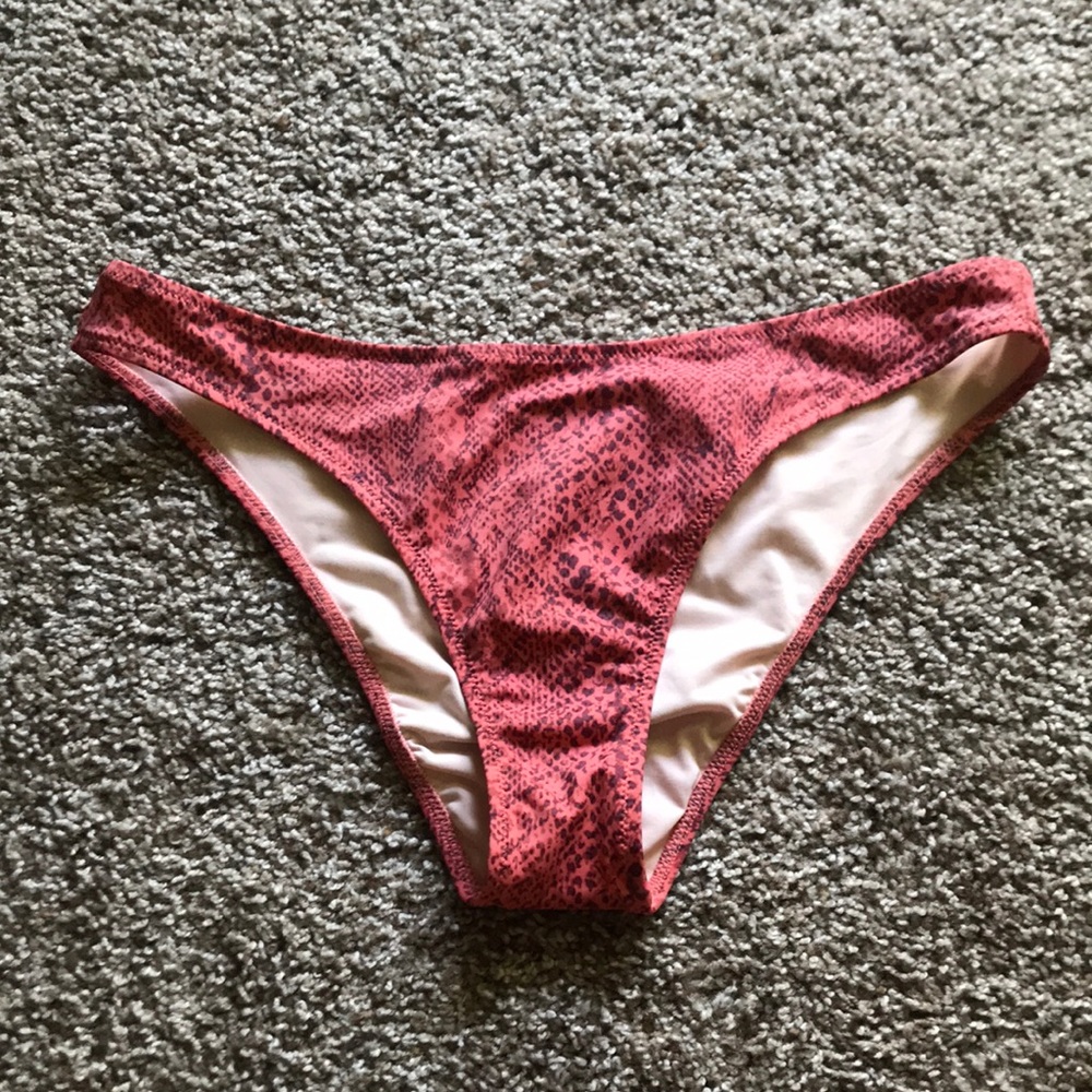 Red Snakeskin Cheeky Bikini Bottoms